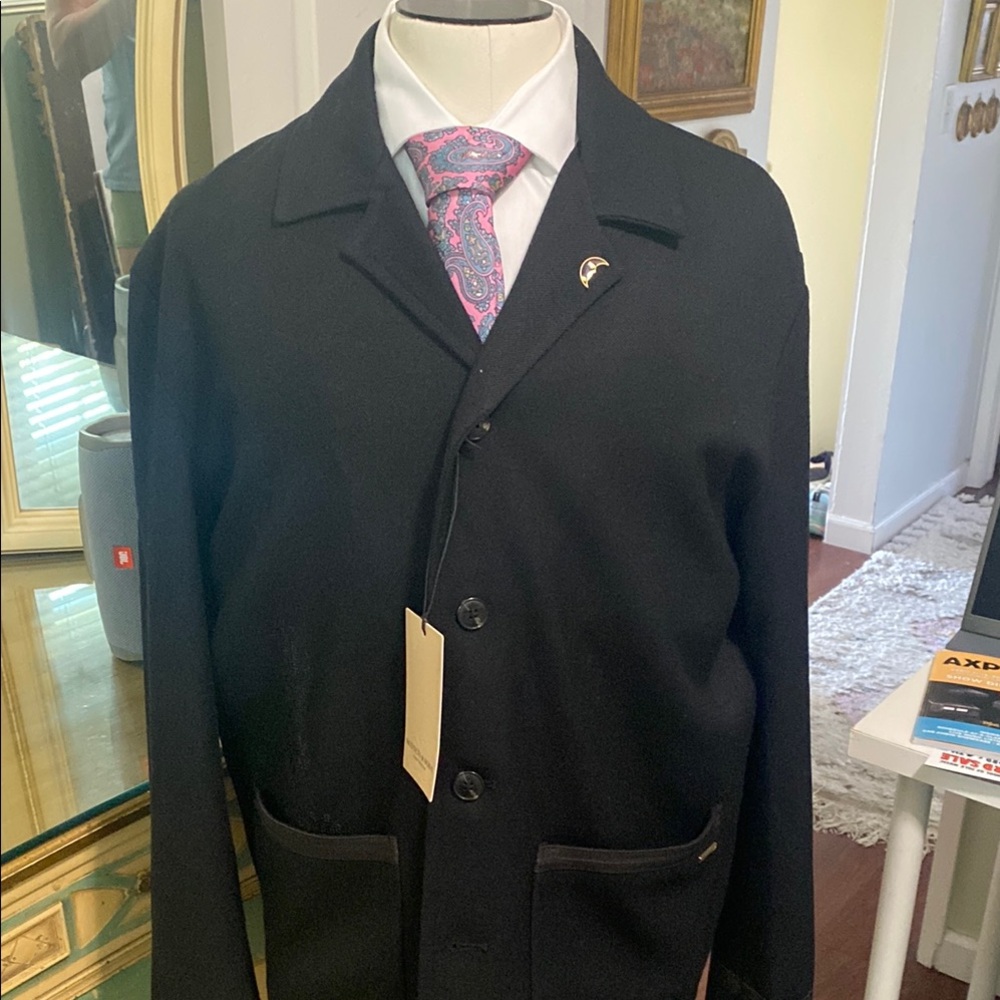 Scotch and Soda embroidered Men's Black Wool jacket.